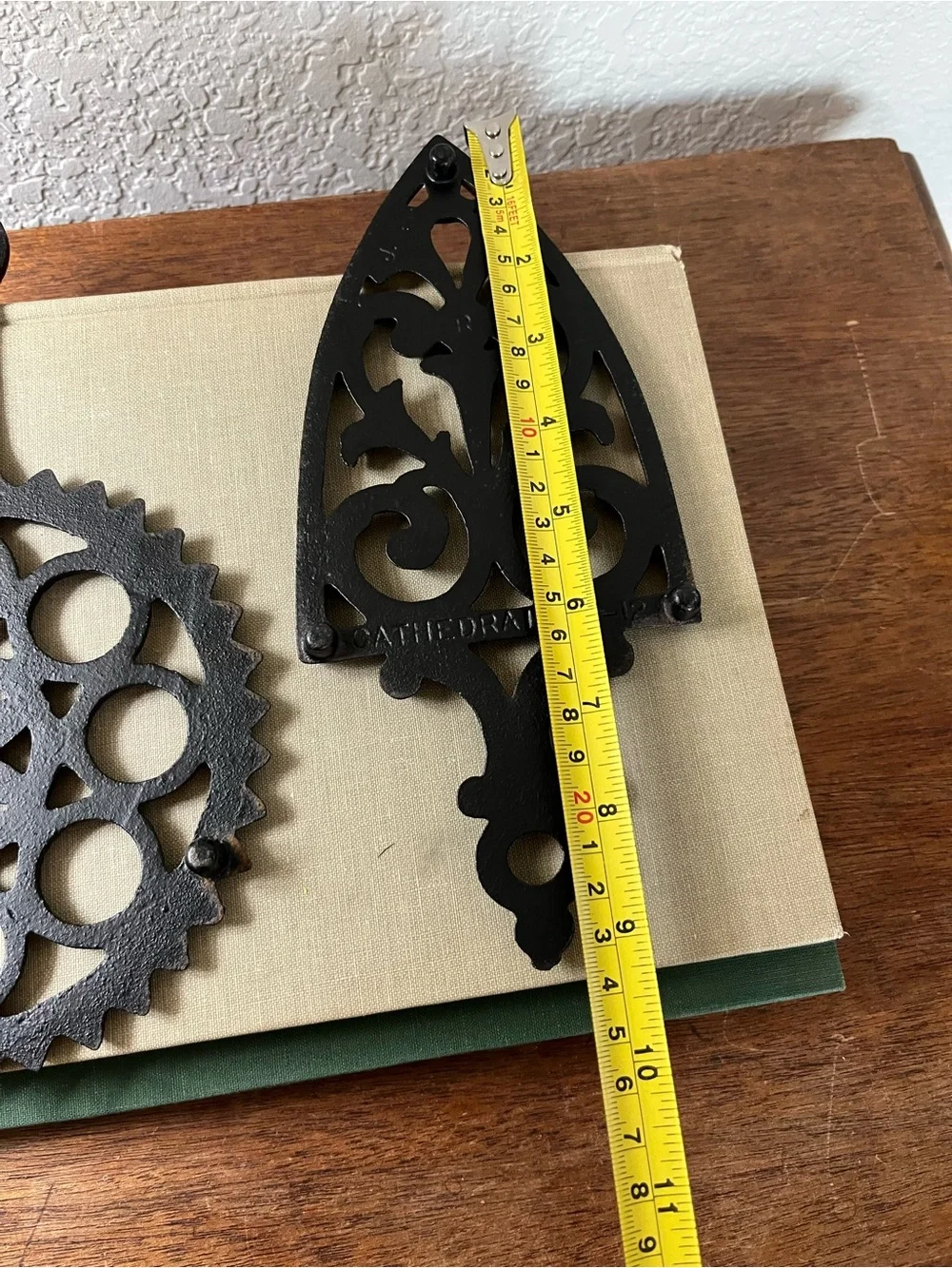 Set of 2 vintage cast iron trivets